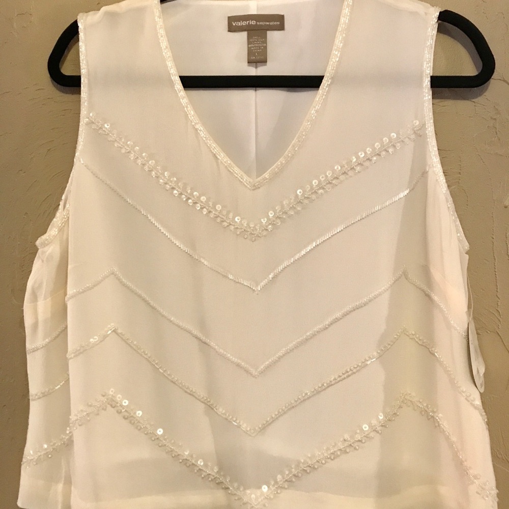 Valerie White Beaded Blouse